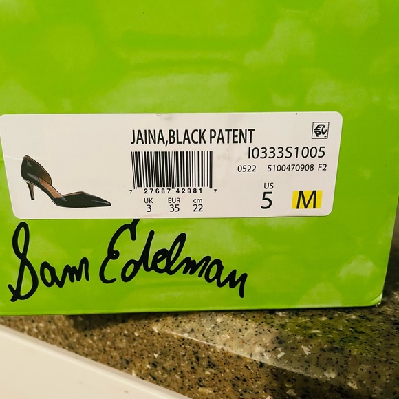 Sam Edelman, brand new in box, size 5, black patent leather, 1.5” heel - Picture 2 of 4